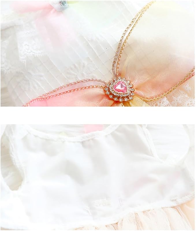 Fashion Sweet Puppy Dog Blingbling Princess Skirt Pet Dog Lace Cake Camisole Tutu Dress D-Pink S