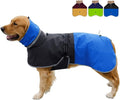 Waterproof Dog Winter Coat, Reflective Turtleneck Fleece Jacket with Snow Protection for Large Dogs, Cold Weather Pet Clothing (Blue, L)
