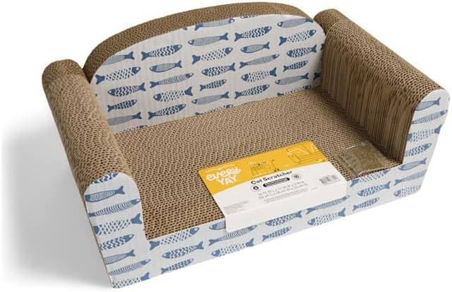 EveryYay by Petco Couch Cardboard Scratch for Cats Fish 9" H