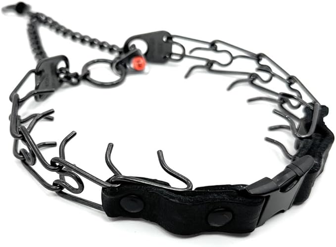 Herm Sprenger Prong Collar for Dogs Training - 2.25mm Prongs for Small Dogs with 14-19" Neck - Quick Release Buckle & Swivel Ring for Easy Use - Made of Durable Black Stainless Steel in Germany