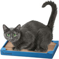 nyans Handcrafted Japanese Cardboard Cat Scratcher, Premium Low-Mess Corrugated Scratcher Box, Minimal Design for Indoor Cats, Helps Protect Furniture, 15.9 in (Box) (Blue)
