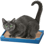 nyans Handcrafted Japanese Cardboard Cat Scratcher, Premium Low-Mess Corrugated Scratcher Box, Minimal Design for Indoor Cats, Helps Protect Furniture, 15.9 in (Box) (Blue)