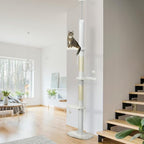 Sturdy Floor to Ceiling Cat Tree with Multiple Perches, Scratching Posts, and Interactive Toy Elements for Active Felines