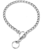 Choke Collar for Dogs, Metal Dog Chain Collar, Slip Link Training Puppy Collars for XS Small Medium Large Breed Dogs, Silver M
