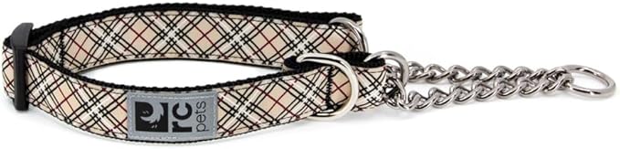 RC Pets 3/4" Martingale Training Collar, Small, Tan Tartan