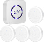 EverNary Dog Door Bell Wireless Doggie Doorbells for Potty Training with Waterproof Touch Button Dog Bells 1 Receiver and 4 Transmitters, White