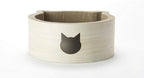 Necoichi Cat-Headed Scratcher Bed (Birch, Regular) | Cardboard Cat Scratcher Bowls for Indoor Cats - Cat Scratching Board, Cat Scratch Pad Reversible Usability and Extra Comfort for Lounge