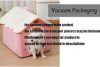 Dog House Indoor Memory Sponge, Foldable Dog House Kennel Bed Mat with Cushion for Small Medium Large Dogs Cats, Winter Warm Cat Nest Puppy Cave Sofa Pet Products (Pink, L)