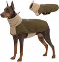 ASENKU Dog Coat, Dog Winter Jackets with Fleece Turtleneck, Windproof, Reflective Pet Snow Jacket for Cold Weather, Coats for Extra Large Size Dogs Army Green, XXXL