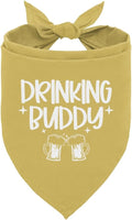 Drinking Buddy Dog Bandana, Drinking Buddy Dog Shirt, Funny Cute Dog Bandana, Gift for Dog Lover, Dog Bandana for Small Medium Dogs, Triangle Bibs Accessories, Dog Scarf (B30)