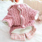 Dog Princess Sweater for Small Dogs Thick Shirt Plaid Clothes Costume Pet Girl Cute Coat Outfits Fall Costumes Winter Dog Sweaters (L,Pink)