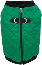 Gooby Fashion Vest Dog Jacket - Green, Large - Warm Zip Up Dog Bomber Vest with Dual D Ring Leash Water Resistant for Small to Medium Dogs