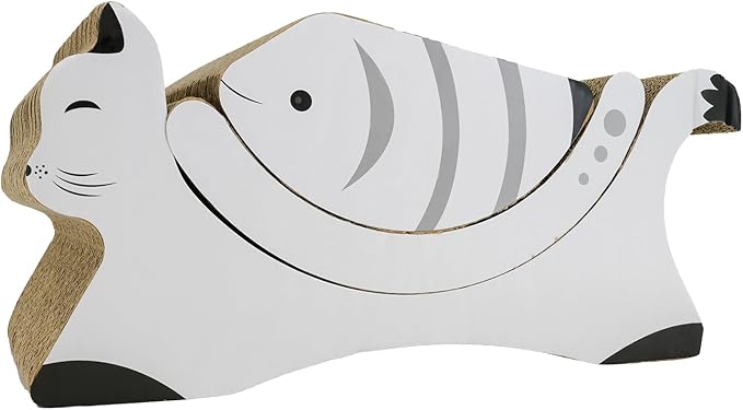 3 in 1 Cat Scratching Board, Reversible Infinity Style Cat Scratcher, Cardboard with Double-Sided Usability,Textures Design U-Shaped Corrugated