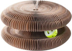 Recycled Corrugated Cardboard Cat Scratching Board with Toy Ball – Interactive Scratch Pad for Indoor Cats, Eco-Friendly & Durable Play Surface