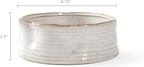 Fringe Studio Stoneware Pet Bowl, Medium, Ribbed White (501005)