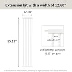 Lumizone Extra Tall Cat Gate Extension Kit 55.12" High Pressure Mounted 2025 New 12.60" Extra Wide 1.37" Gap No Drilling Tall Pet Gate for Dogs (White, 55.12" H x 12.60" W, Extension)