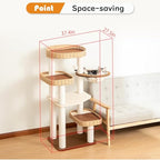 Modern Cat Tree for Large Cats, 48-Inch Tall Cat Tree Tower with Wide Shelves Cotton Scratching Posts, Super Sturdy Base, Cozy Perches, and Interactive Toys for Indoor