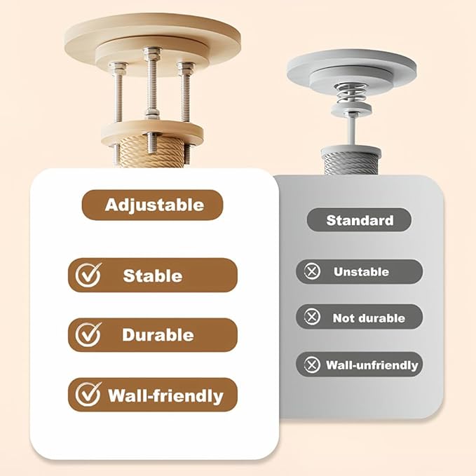 Stylish Cat Tree Tower with Scratching Posts, Cozy Hammock, and Elevated Perch for Indoor Cats – Modern Wooden Design (Natural+White + MDF-3)