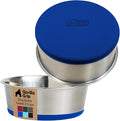 GORILLA GRIP Dog Bowls, Food Grade 304 Stainless Steel, Holds 2 Cups Each (16 fl oz) Food and Water Bowl for Feeding Dogs and Cats, Dishwasher Safe, Rust Resistant, BPA Free Rubber Base Set of 2 Blue