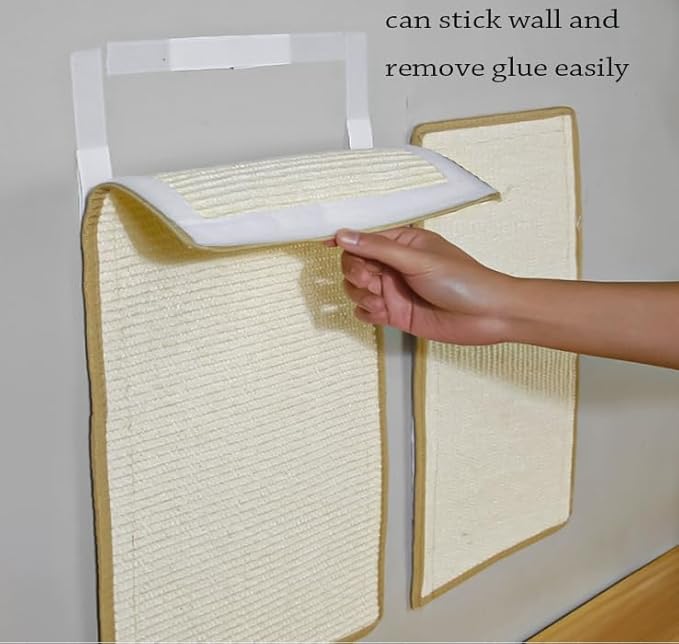 Cat Scratcher Mat Kitty Scratching Pad Sofa Protector Natural Sisal Cat Scratch Toy Couch Bed Floor Sofa Armrest Guard Easy Installation Scratching Post for Grinding Claws Protecting Furniture