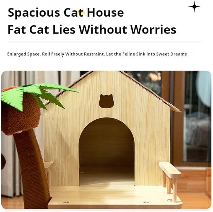 Deluxe Large Cat Tree with Hammock and Condo Sisal Scratching Posts Multi-Level Cat Tower for Indoor Cats Playhouse Perch Furniture