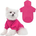 KOOLTAIL Dog Hoodie for Large Medium Small Dogs,Soft and Warm Pet Sweater with Leash Hole and Pocket Boy Girl,Puppy Fall Winter Jacket Clothes,French Pitbull Cold Weather Coat Sweatshirt,Deep Pink S