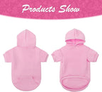 KOOLTAIL Dog Hoodie for Large Medium Small Dogs, Soft and Warm Pet Sweater with Leash Hole and Pocket Boy Girl, Puppy Fall Winter Jacket Clothes, French Pitbull Cold Weather Coat Sweatshirt, Pink S