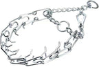 Chrome Plated Prong Dog Collar,no Pull Dog Prong Collar with Spikes,Choke Collar for Dogs Pinch Training Collar (4.0 * 28in)