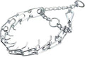 Chrome Plated Prong Dog Collar,no Pull Dog Prong Collar with Spikes,Choke Collar for Dogs Pinch Training Collar (3.5 * 24in)