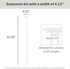 Lumizone Extra Tall Cat Gate Extension Kit 61.02" High Pressure Mounted 2025 New 4.13" Extra Wide 1.37" Gap No Drilling Tall Pet Gate for Dogs (White, 61.02" H x 4.13" W, Extension)
