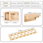 9pcs Wall Wood Climber Set - 2 Cat Condos Houses & 4 Shelves & 2 Ladders & 1 Sisal Cat Scratching Post Cat Steps, Perch & Bed