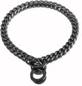 Black Dog Chain Collar 11mm/15mm/19mm Cuban Link Chain Dog Collar Chew Proof Dog Chain Collar Walking Training for Small Medium Large Dogs 12-26inch(11mm,26inch)