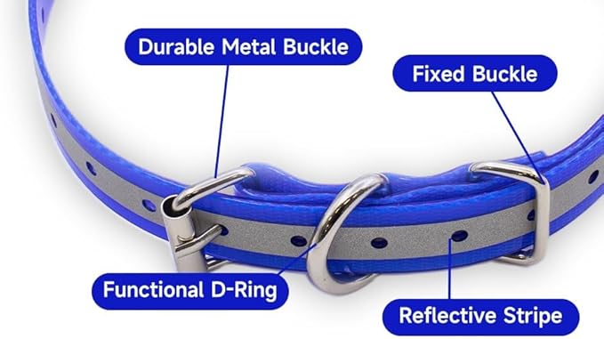 Universal 27 ½” X ¾” Replacement Band Strap for Dog Training Collar - Adjustable Waterproof TPU for Remote E-Collar, Static/Vibration Shock Trainer