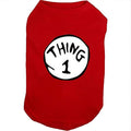 Dog Shirts for Pet Clothes Soft Breathable Puppy Shirts Pop Culture Thing 1 to Thing 9 Printed Pet T-Shirt (RED-1, X-Large)