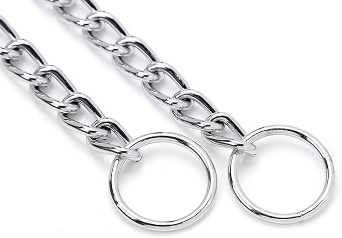 Silver Dog Chain Collars for Small Dogs, 2Pack Heavy Duty Training Choker Collar for Dogs Metal Slip P Link Martingale Collars Puppy Choke Chain for XXS Small Medium Large Dog, XS