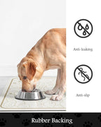 Pet Feeding Mat-Absorbent Dog Mat for Food and Water Bowl-No Stains Quick Dry Water Dispenser Mat-Dog Accessories Pet Supplies-Bowl for Messy Drinkers（FRAMEDOGS,12"x19"