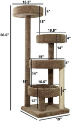 Natural Beauty Stylish Cat Climbing Tree 48" H x 24" W x 18" D Features Multiple Climbing Areas, Durable Scratching Posts, and Comfortable Resting Perches for Active Cats