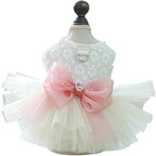 Fashion Sweet Puppy Dog Blingbling Princess Skirt Pet Dog Lace Cake Camisole Tutu Dress G-White XL