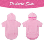 KOOLTAIL Basic Dog Hoodie - Soft and Warm Dog Hoodie Sweater with Leash Hole and Pocket, Dog Winter Coat, Cold Weather Clothes Sweatshirt for Small Medium Large Dogs Puppy Cat Boys Girls Pink XL/XXL