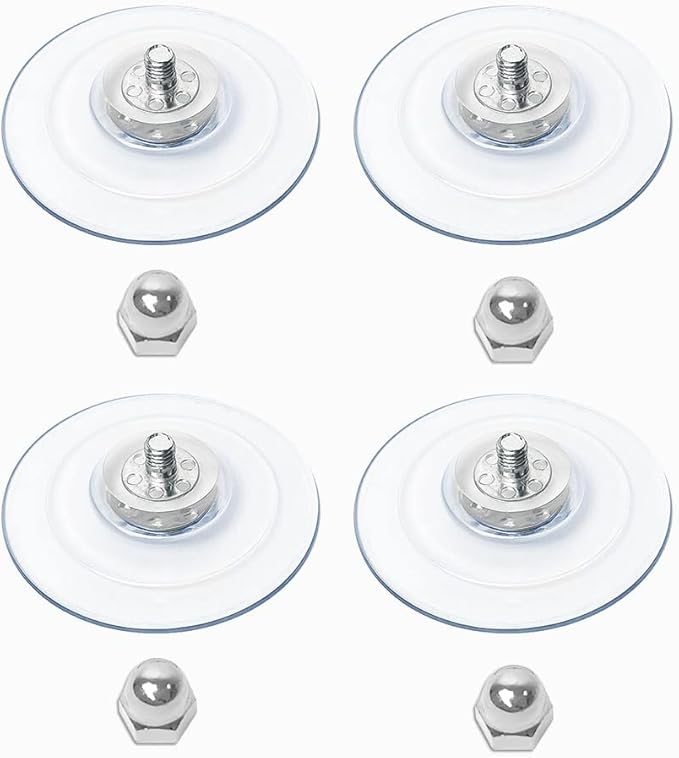 AMOSIJOY 4 Pack Cat Window Perch Suction Cup, Strong Adhesive Replacement Suction Cup with Screws for Foldable & Cordless Cat Window Hammock Seat