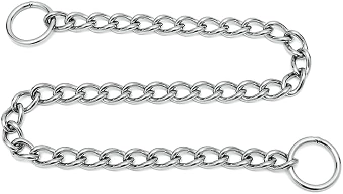 Chain Collar for Dogs, Stainless Steel Dog Chain Collars Slip Link Heavy Duty Training Martingale Collar for Small Medium Large Breed Dogs Boys Girls, Silver XXS