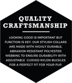 Wolfgang Heavy Duty, Adjustable Dog Collar with Quick Release Nylon Buckle for Walking & Training, PackLeader Print, Small