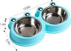 Skrtuan Double Dog Cat Bowls Premium Stainless Steel Pet Bowls with No-Slip Stainless Steel Cute Modeling Pet Food Water for Feeder Dogs Cats Rabbit and Pets