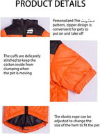 Dog Winter Coat Duck Down Jacket for Small Medium Dogs-Thicken Dog Coat Windbreaker Puppy Winter Clothes for Cold Weather Snowday (Orange, Medium)