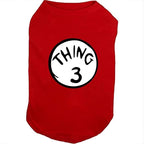 Dog Shirts for Pet Clothes Soft Breathable Puppy Shirts Pop Culture Thing 1 to Thing 9 Printed Pet T-Shirt (RED-3, XX-Large)