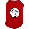 Dog Shirts for Pet Clothes Soft Breathable Puppy Shirts Pop Culture Thing 1 to Thing 9 Printed Pet T-Shirt (RED-3, X-Small)
