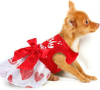 Dog Valentines Day Clothes Be My Pawlentine Dog Valentines Outfit Red Tulle Pet Dress with Bowknot for Small Medium Large Dogs Cat Girl