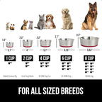 GORILLA GRIP Dog Bowl, Holds 6 Cups (48 fl oz), Food Grade 304 Stainless Steel Food and Water Bowl for Feeding Dogs and Cats, BPA Free Rubber Base, Easy Clean, Dishwasher Safe, Rust Resistant, Red