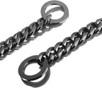 Black Dog Chain Collar 11mm/15mm/19mm Cuban Link Chain Dog Collar Chew Proof Dog Chain Collar Walking Training for Small Medium Large Dogs 12-26inch(11mm,14inch)