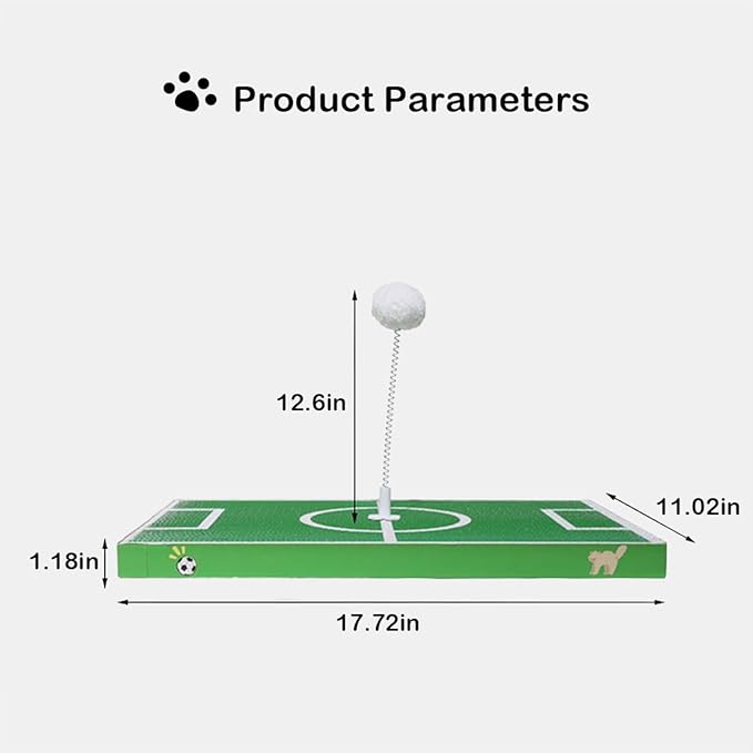 11"x17"Cat Scratcher Board and Cat Bed with Soccer Ball Field Design Cardboard for Indoor Cats Cardboard pad Sleep Play and Grind Claws